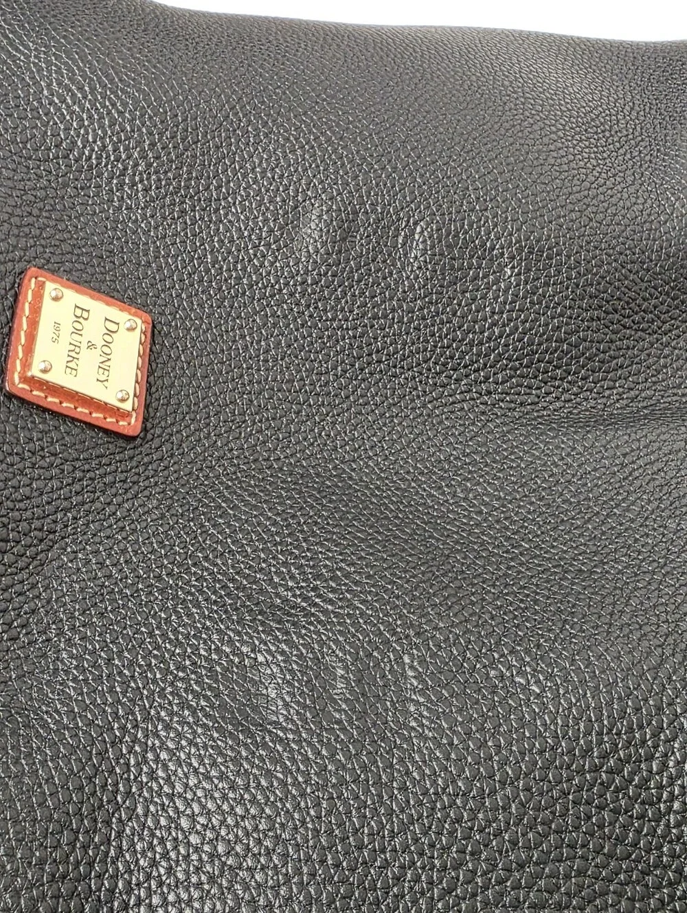 Dooney & Bourke Black Pebbled Leather Hobo Bag Tassel Shoulder Purse